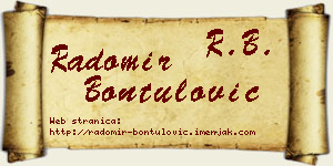Radomir Bontulović vizit kartica